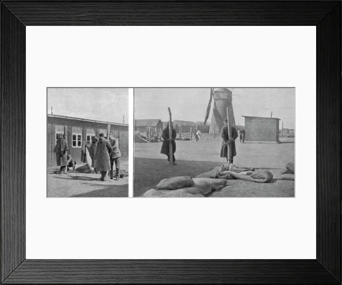 Framed Print : Les prisonniers de guerre en allemagne; au camp de prisonniers de Sydow (Pomeranie)... 1916. Creator: Unknown Framed Print : Les prisonniers de guerre en allemagne; au camp de prisonniers de Sydow (Pomeranie)... 1916. Creator: Unknown