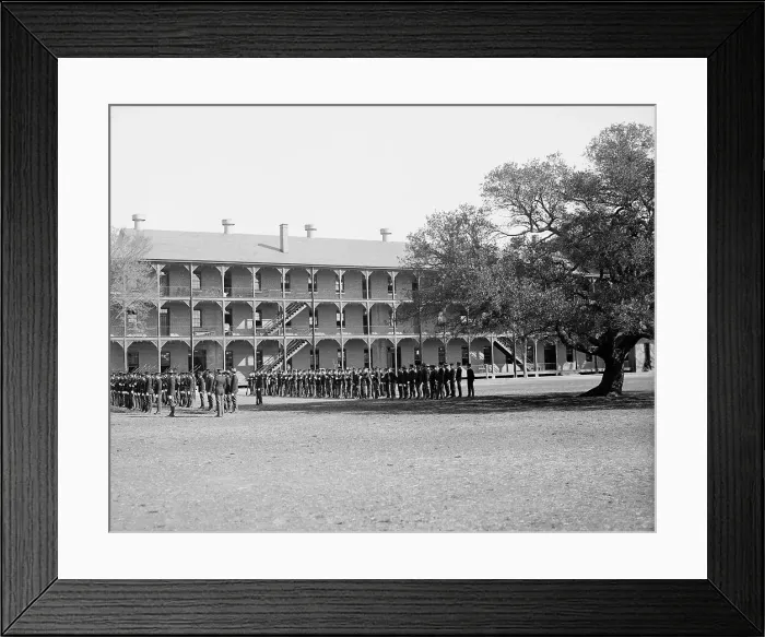 Framed Print : Inspection day, Fort Monroe, Old Point Comfort, Va. c1905. Creator: Unknown Framed Print : Inspection day, Fort Monroe, Old Point Comfort, Va. c1905. Creator: Unknown