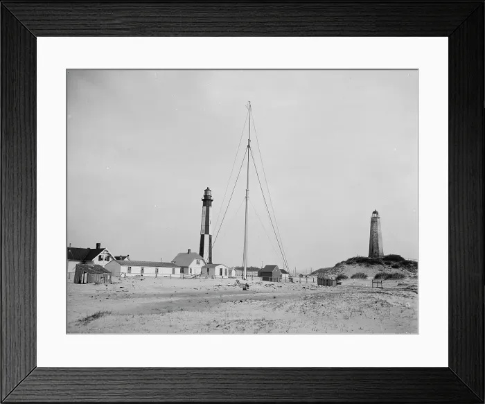 Framed Print : Cape Henry light houses (old & new ), Va. c1905. Creator: Unknown. Cape Henry light houses (old & new ), Va. c1905. Creator: Unknown Framed Print : Cape Henry light houses (old & new ), Va. c1905. Creator: Unknown. Cape Henry light houses (old & new ), Va. c1905. Creator: Unknown