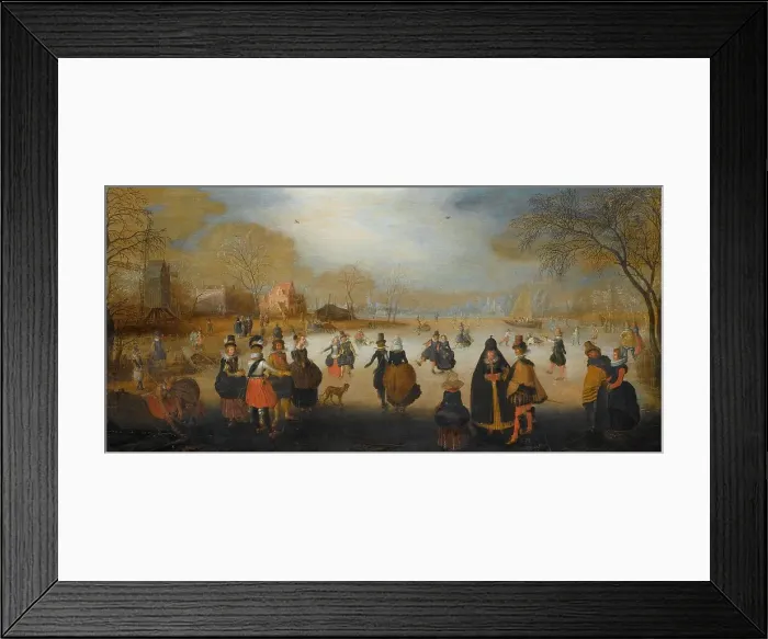 Framed Print : Winter Landscape with Skaters, c.1615-c.1620. Creator: Adam van Breen Framed Print : Winter Landscape with Skaters, c.1615-c.1620. Creator: Adam van Breen