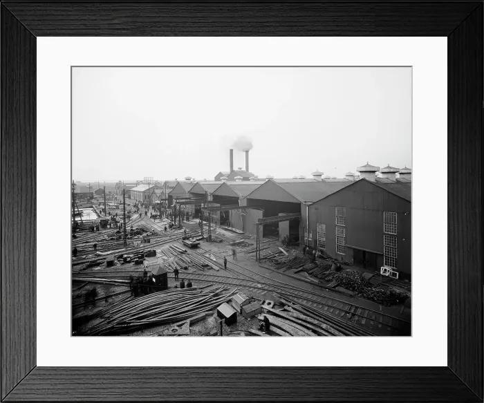 Framed Print : A Portion of the yard, Great Lakes Engineering Works, Ecorse, Mich. (1906?). Creator: Unknown Framed Print : A Portion of the yard, Great Lakes Engineering Works, Ecorse, Mich. (1906?). Creator: Unknown