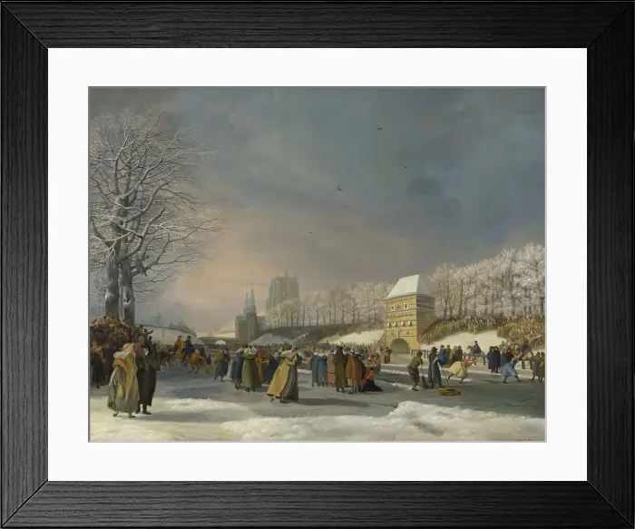 Framed Print : Women's Skating Competition on the Stadsgracht in Leeuwarden, 21 January 1809, 1809. Creator: Nicolaus Baur Framed Print : Women's Skating Competition on the Stadsgracht in Leeuwarden, 21 January 1809, 1809. Creator: Nicolaus Baur