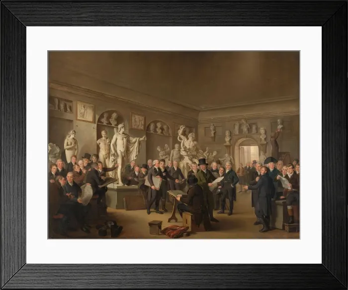 Framed Print : The Sculpture Gallery of the Felix Meritis Society, 1806-1809. Creator: Adriaan De Lelie Framed Print : The Sculpture Gallery of the Felix Meritis Society, 1806-1809. Creator: Adriaan De Lelie