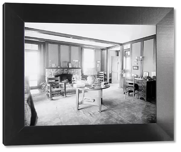 Suburban home of Mrs. Robert Hoe Jr. living room, Port Washington, New York, between 1900 and 1910. Creator: Unknown