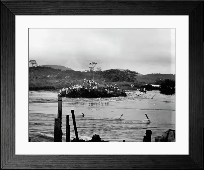 Framed Print : First rush of water through Gamboa dyke, Panama Canal, c.between 1910 and 1914. Creator: Unknown Framed Print : First rush of water through Gamboa dyke, Panama Canal, c.between 1910 and 1914. Creator: Unknown
