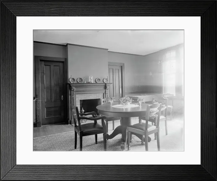 Framed Print : A Dining room, probably in clubhouse, New York City, between 1900 and 1910. Creator: Unknown