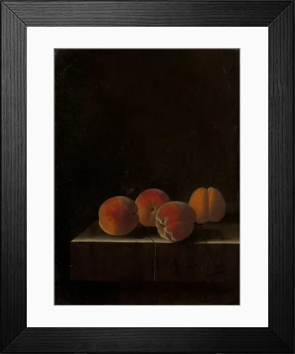 Framed Print : Four Apricots on a Stone Plinth, 1698. Creator: Adriaen Coorte Framed Print : Four Apricots on a Stone Plinth, 1698. Creator: Adriaen Coorte