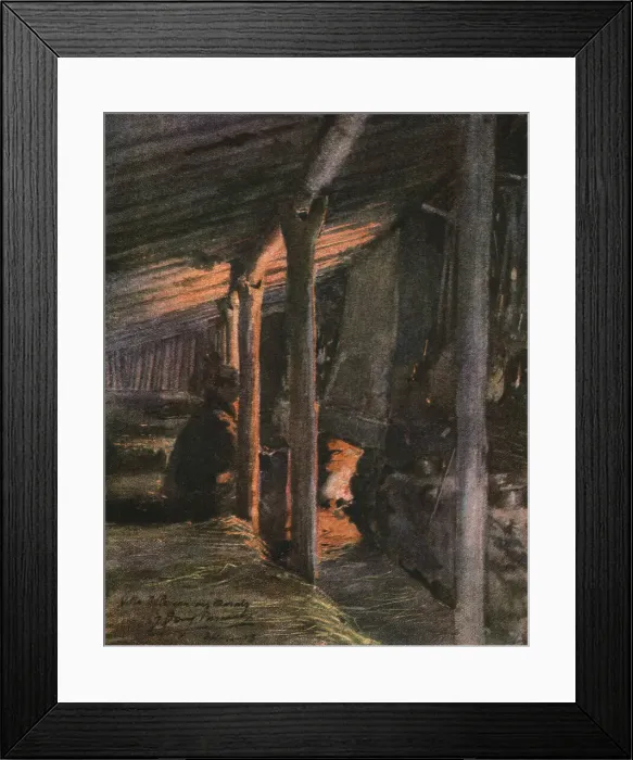 Framed Print : Trois aquarelles du front; Villa Folle Eau-des Marais. En face de Bezanges... 1916. Creator: Douy Pascault Framed Print : Trois aquarelles du front; Villa Folle Eau-des Marais. En face de Bezanges... 1916. Creator: Douy Pascault