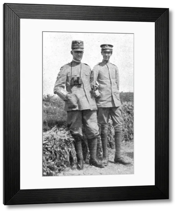 Framed Print : La famille du duc d'Aoste en France; le duc d'aoste et son second fils, le prince Aimon, 1916. Creator: Unknown Framed Print : La famille du duc d'Aoste en France; le duc d'aoste et son second fils, le prince Aimon, 1916. Creator: Unknown