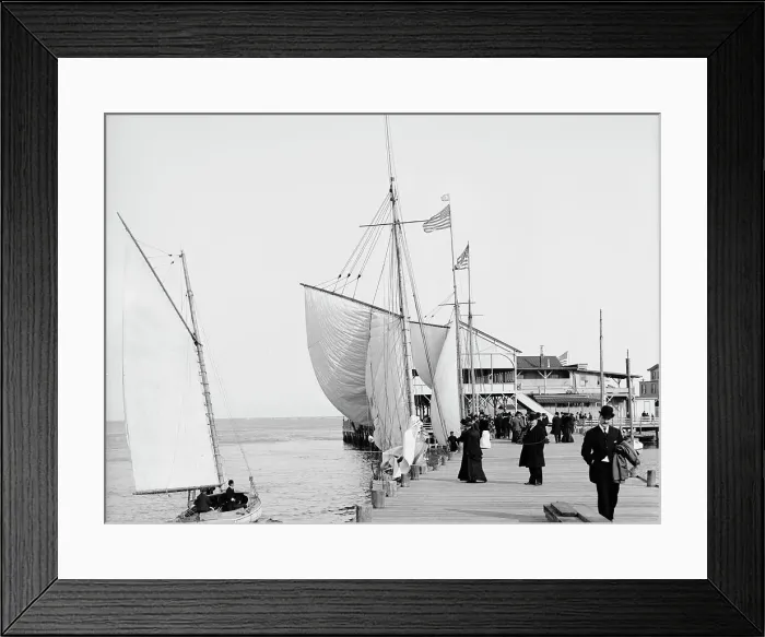 Framed Print : Pier at the inlet, Atlantic City, N.J. c1905. Creator: Unknown Framed Print : Pier at the inlet, Atlantic City, N.J. c1905. Creator: Unknown