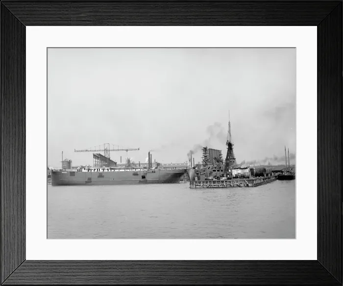 Framed Print : Docks, Cramps Shipyard, Philadelphia, Pa. The, between 1900 and 1906. Creator: Unknown Framed Print : Docks, Cramps Shipyard, Philadelphia, Pa. The, between 1900 and 1906. Creator: Unknown
