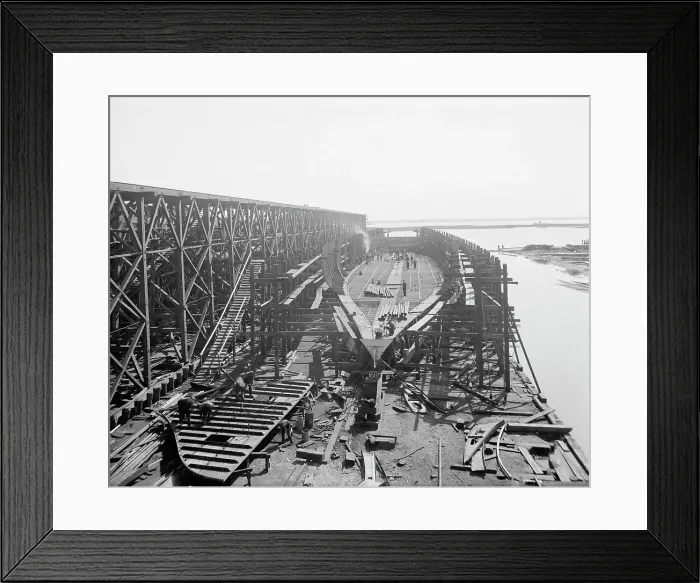 Framed Print : City of Cleveland, Steamer #168 on the ways, 1907. Creator: Unknown Framed Print : City of Cleveland, Steamer #168 on the ways, 1907. Creator: Unknown