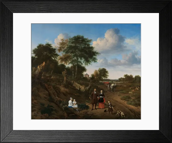 Framed Print : Portrait of a Couple with Two Children and a Nurse in a Landscape, 1667. Creator: Adriaen van de Velde Framed Print : Portrait of a Couple with Two Children and a Nurse in a Landscape, 1667. Creator: Adriaen van de Velde