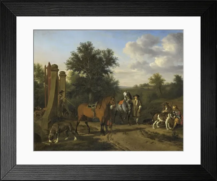 Framed Print : The Hunting Party, 1669. Creator: Adriaen van de Velde Framed Print : The Hunting Party, 1669. Creator: Adriaen van de Velde