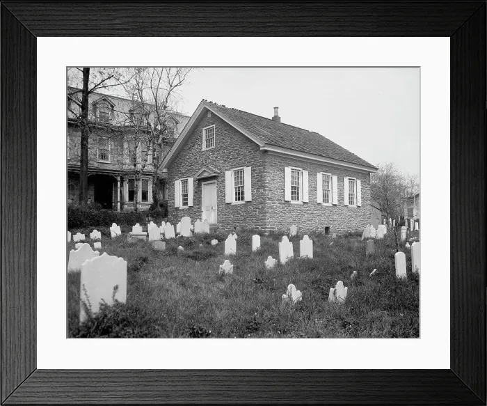 Framed Print : Old Mennonite Church, Germantown, Pa. between 1900 and 1906. Creator: Unknown Framed Print : Old Mennonite Church, Germantown, Pa. between 1900 and 1906. Creator: Unknown