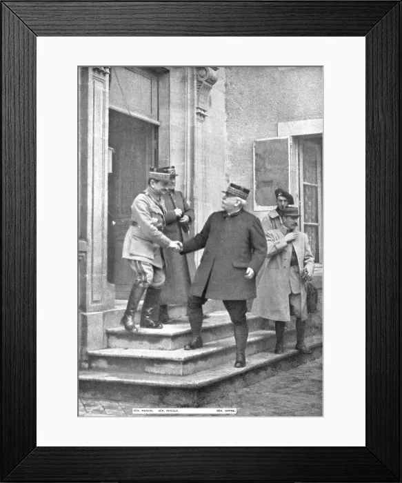 Framed Print : Le general Joffre a l'armee de Verdun; Avec le general Nivelle, commandant d'armee... 1916. Creator: Unknown Framed Print : Le general Joffre a l'armee de Verdun; Avec le general Nivelle, commandant d'armee... 1916. Creator: Unknown