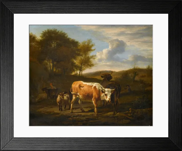 Framed Print : Mountainous Landscape with Cows, 1663. Creator: Adriaen van de Velde Framed Print : Mountainous Landscape with Cows, 1663. Creator: Adriaen van de Velde
