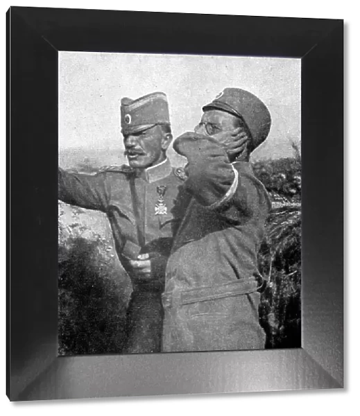 Les vainqueurs Serbes de la Tcherna et de Monastir; le voivode Givoin Michitch, le... 1916. Creator: Vladimir Betzitch