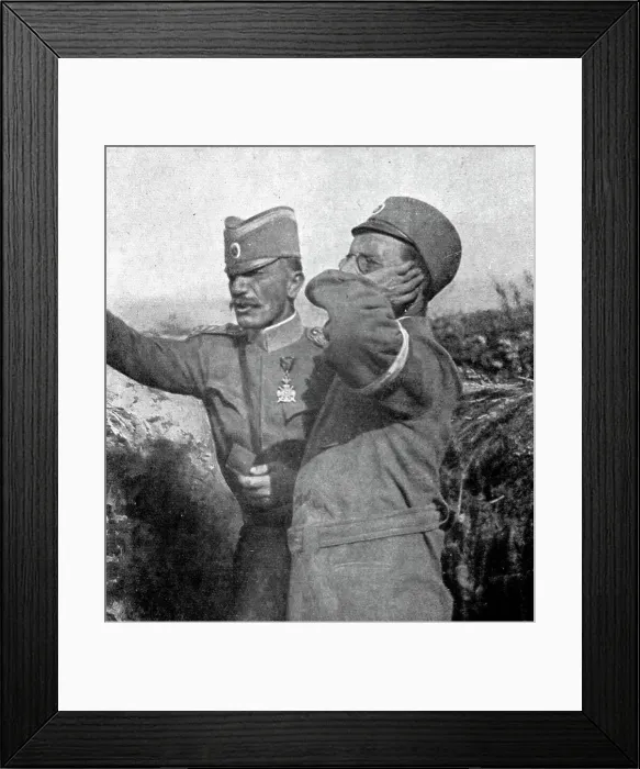 Framed Print : Les vainqueurs Serbes de la Tcherna et de Monastir; le voivode Givoin Michitch, le... 1916. Creator: Vladimir Betzitch Framed Print : Les vainqueurs Serbes de la Tcherna et de Monastir; le voivode Givoin Michitch, le... 1916. Creator: Vladimir Betzitch