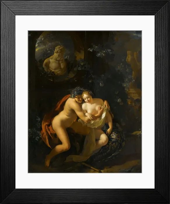 Framed Print : A Couple Making Love in a Park Spied on by Children, 1694. Creator: Adriaen van der Werff Framed Print : A Couple Making Love in a Park Spied on by Children, 1694. Creator: Adriaen van der Werff