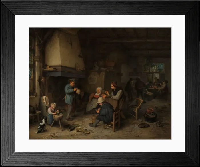 Framed Print : Peasants in an Interior, 1661. Creator: Adriaen van Ostade Framed Print : Peasants in an Interior, 1661. Creator: Adriaen van Ostade