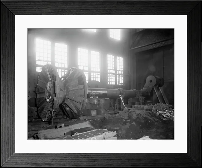 Framed Print : Shafting for new Detroit & Cleveland Navigation Co. steamer, (1907?). Creator: Unknown. Shafting for new Detroit & Cleveland Navigation Co. steamer, (1907?). Creator: Unknown Framed Print : Shafting for new Detroit & Cleveland Navigation Co. steamer, (1907?). Creator: Unknown. Shafting for new Detroit & Cleveland Navigation Co. steamer, (1907?). Creator: Unknown