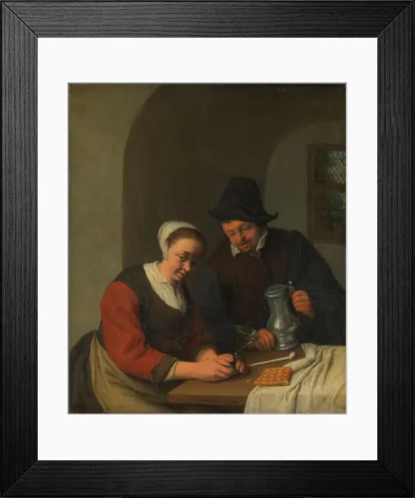 Framed Print : A Confidential Chat, 1672. Creator: Adriaen van Ostade Framed Print : A Confidential Chat, 1672. Creator: Adriaen van Ostade