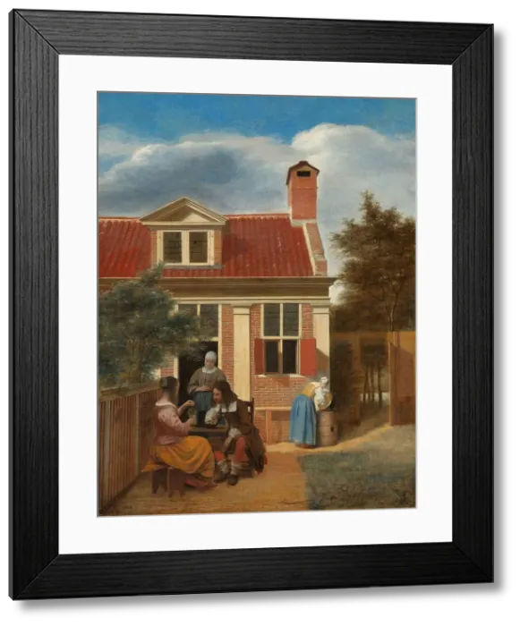 Framed Print : Figures in a Courtyard behind a House, c.1663-c.1665. Creator: Pieter de Hooch Framed Print : Figures in a Courtyard behind a House, c.1663-c.1665. Creator: Pieter de Hooch