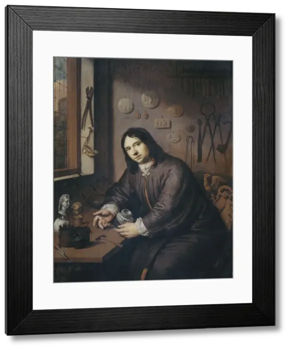 Framed Print : Portrait of a Goldsmith, c.1680. Creator: Anon Framed Print : Portrait of a Goldsmith, c.1680. Creator: Anon