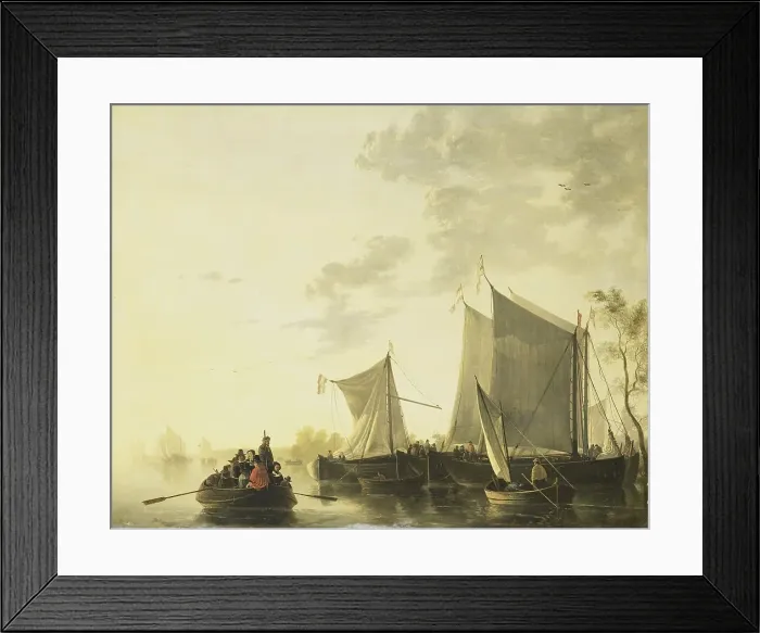 Framed Print : River View, 1815-1849. Creator: Albertus Brondgeest Framed Print : River View, 1815-1849. Creator: Albertus Brondgeest