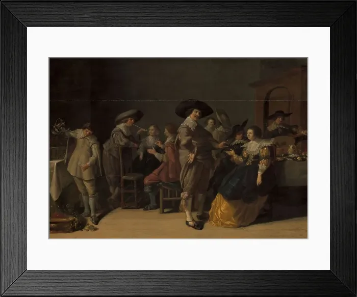 Framed Print : Distinguished Company in a Room, after 1630. Creator: Unknown Framed Print : Distinguished Company in a Room, after 1630. Creator: Unknown