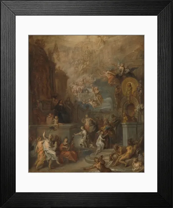 Framed Print : Allegory of the Farewell of William III from Amalia van Solms following the transfer of Regency to t Creator: Theodoor van Thulden Framed Print : Allegory of the Farewell of William III from Amalia van Solms following the transfer of Regency to t Creator: Theodoor van Thulden