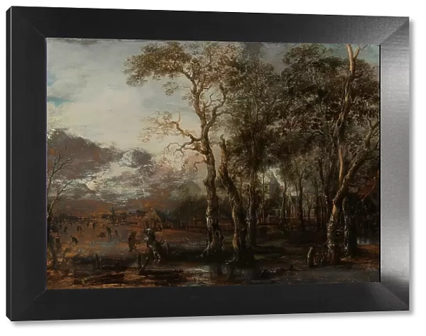 Wooded Landscape with Hunter / Winter Landscape, c.1642-1643. Creator: Aert van der Neer