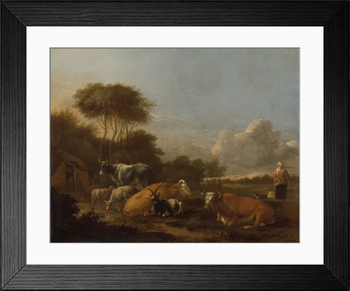 Framed Print : Landscape with Cattle, c.1665-1688. Creator: Albert Jansz Klomp Framed Print : Landscape with Cattle, c.1665-1688. Creator: Albert Jansz Klomp