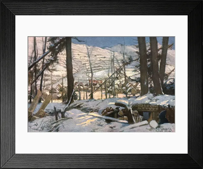 Framed Print : En Alsace; Village d'Ampfersbach, 1916 Creator: Francois Flameng Framed Print : En Alsace; Village d'Ampfersbach, 1916 Creator: Francois Flameng