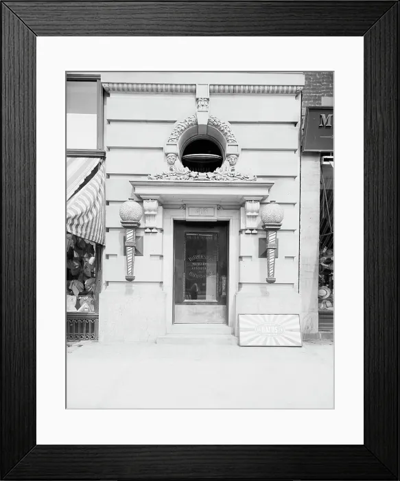Framed Print : Entrance to barber shop, Pardridge & Blackwell building, Detroit, Mich. between 1900 and 1915. Creator: Unknown. Entrance to barber shop, Pardridge & Blackwell building, Detroit, Mich. between 1900 and 1915. Creator: Unknown Framed Print : Entrance to barber shop, Pardridge & Blackwell building, Detroit, Mich. between 1900 and 1915. Creator: Unknown. Entrance to barber shop, Pardridge & Blackwell building, Detroit, Mich. between 1900 and 1915. Creator: Unknown