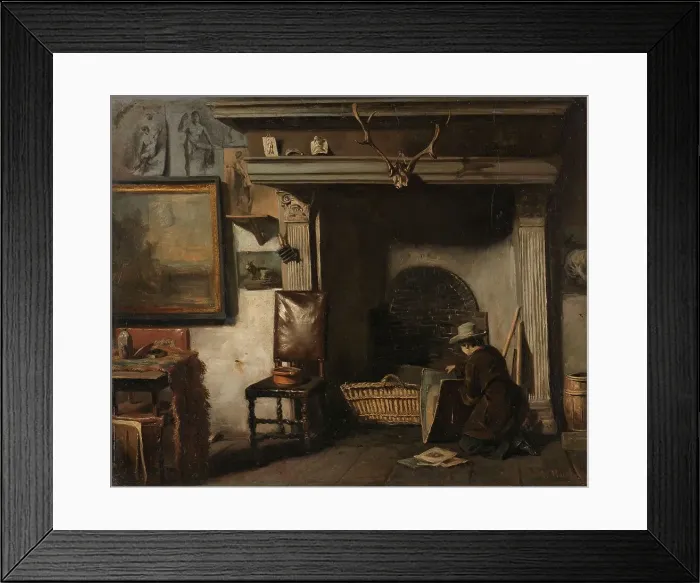 Framed Print : The Studio of the Haarlem Painter Pieter Frederik van Os, c.1856-c.1857. Creator: Anton Mauve Framed Print : The Studio of the Haarlem Painter Pieter Frederik van Os, c.1856-c.1857. Creator: Anton Mauve