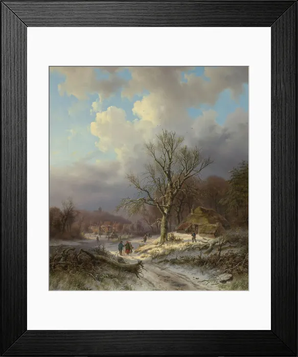 Framed Print : Snow Landscape, 1845. Creator: Alexander Joseph Daiwaille Framed Print : Snow Landscape, 1845. Creator: Alexander Joseph Daiwaille