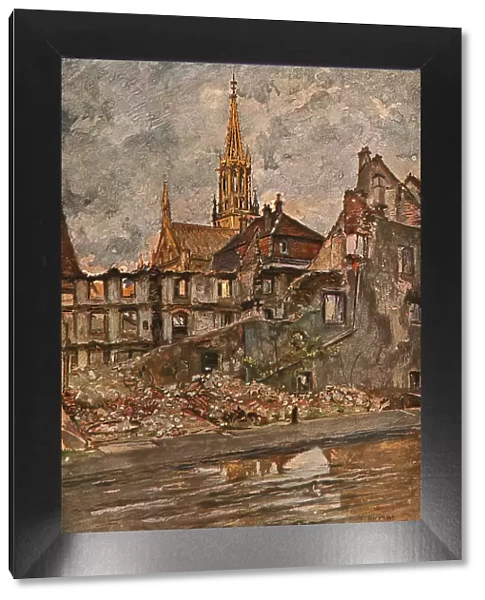 En Alsace; Thann : le quartier ruine, 1916. Creator: Charles-Jules Duvent