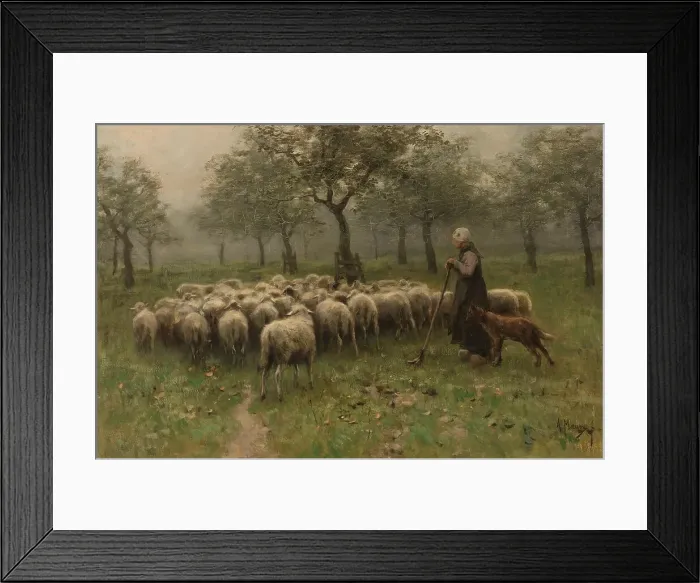 Framed Print : Shepherdess with a Flock of Sheep, c.1870-c.1888. Creator: Anton Mauve Framed Print : Shepherdess with a Flock of Sheep, c.1870-c.1888. Creator: Anton Mauve