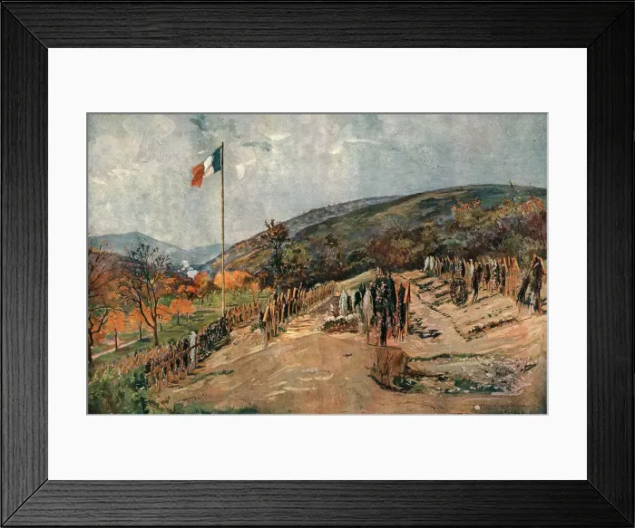 Framed Print : Le cimetiere de Moosch, 1916. Creator: Charles-Jules Duvent Framed Print : Le cimetiere de Moosch, 1916. Creator: Charles-Jules Duvent