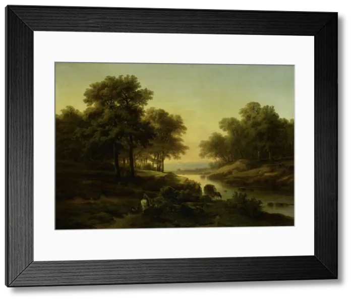 Framed Print : Landscape, 1830-1845. Creator: Alexandre Calame Framed Print : Landscape, 1830-1845. Creator: Alexandre Calame