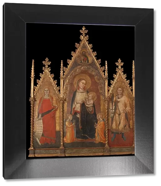 Triptych with the Virgin and Child, and Saints Mary Magdalene and Ansanus, 1350. Creator: Andrea di Cione