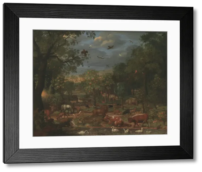 Framed Print : Paradise before the Fall of Man, 1690-1695. Creator: Franz Rosel von Rosenhof Framed Print : Paradise before the Fall of Man, 1690-1695. Creator: Franz Rosel von Rosenhof
