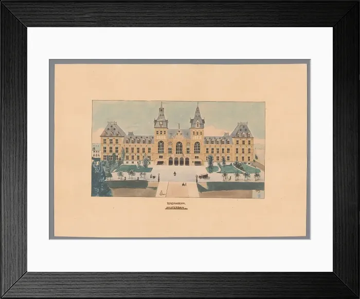 Framed Print : View of the Rijksmuseum in Amsterdam, 1907. Creator: A.G. van der Meulen Framed Print : View of the Rijksmuseum in Amsterdam, 1907. Creator: A.G. van der Meulen