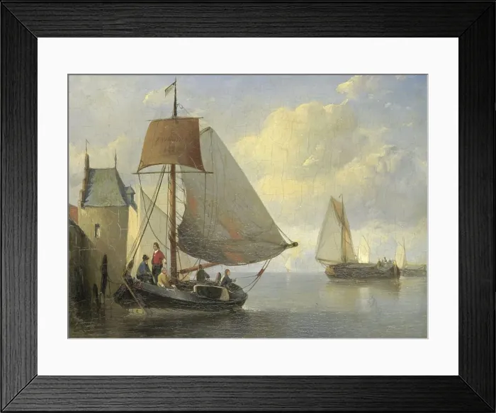 Framed Print : River view with a rampart tower inspired by the Camperveerse tower in Veere, 1855. Creator: Antonie Waldorp Framed Print : River view with a rampart tower inspired by the Camperveerse tower in Veere, 1855. Creator: Antonie Waldorp