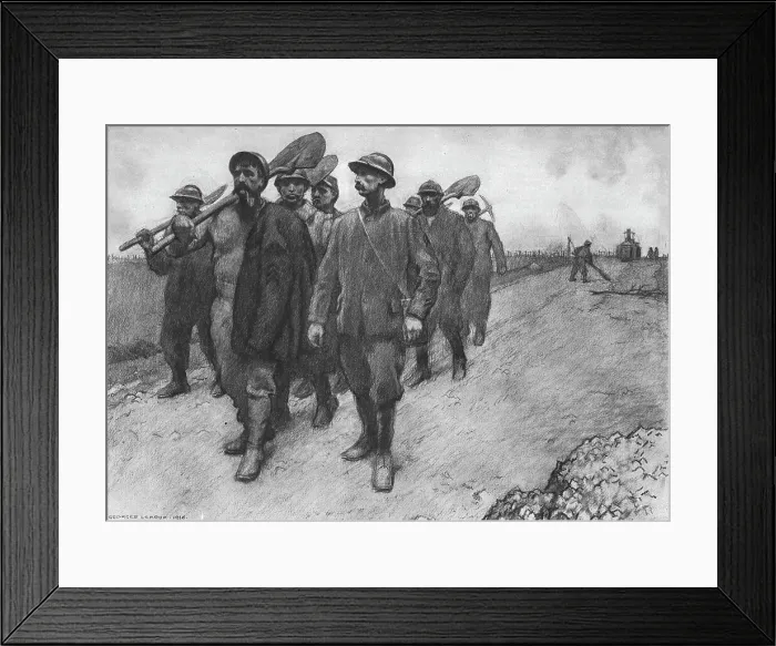 Framed Print : Les peperes de la route, 1916. Creator: Georges Leroux Framed Print : Les peperes de la route, 1916. Creator: Georges Leroux