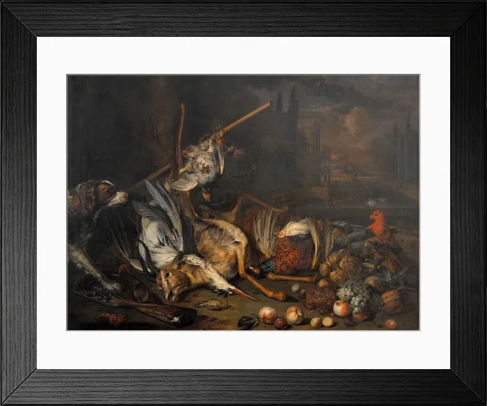 Framed Print : Game and Fruit, 1690-1721. Creator: Dirk Valkenburg Framed Print : Game and Fruit, 1690-1721. Creator: Dirk Valkenburg
