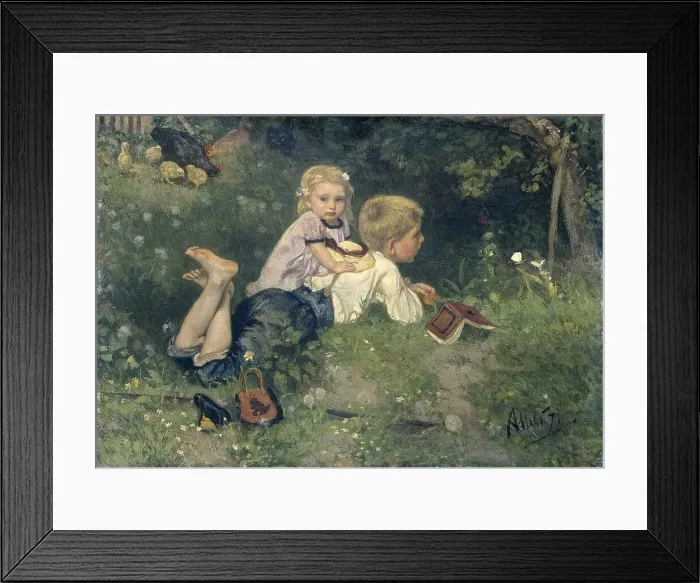 Framed Print : The Butterflies, 1871. Creator: August Allebe Framed Print : The Butterflies, 1871. Creator: August Allebe