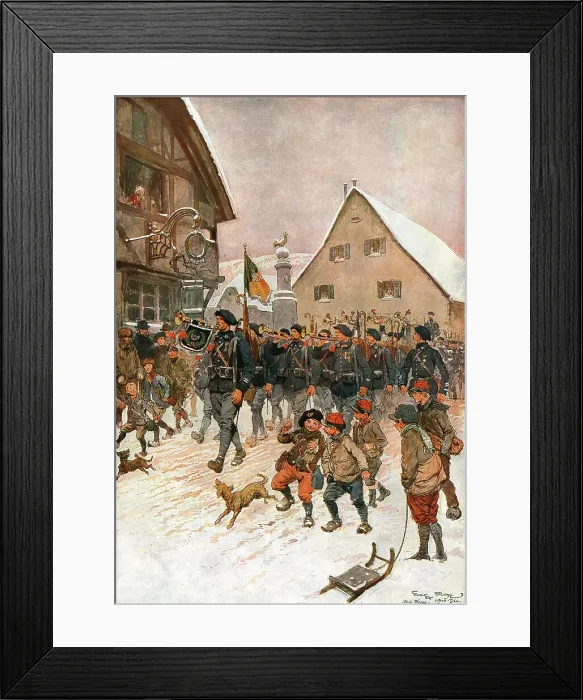 Framed Print : Nos chasseurs en Haute-Alsace (Saint-Amarin), 1916. Creator: Georges Bertin Scott Framed Print : Nos chasseurs en Haute-Alsace (Saint-Amarin), 1916. Creator: Georges Bertin Scott